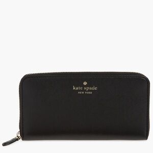 Kate spade NWT continental wallet Black Leather laurel